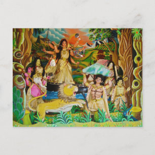 Goddess Durga at Durga festival in Burdwan Postcard