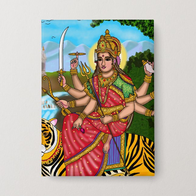 Goddess Durga Button (Front)