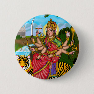 Goddess Durga Button
