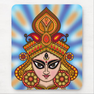 Goddess Durga Face Mouse Pad