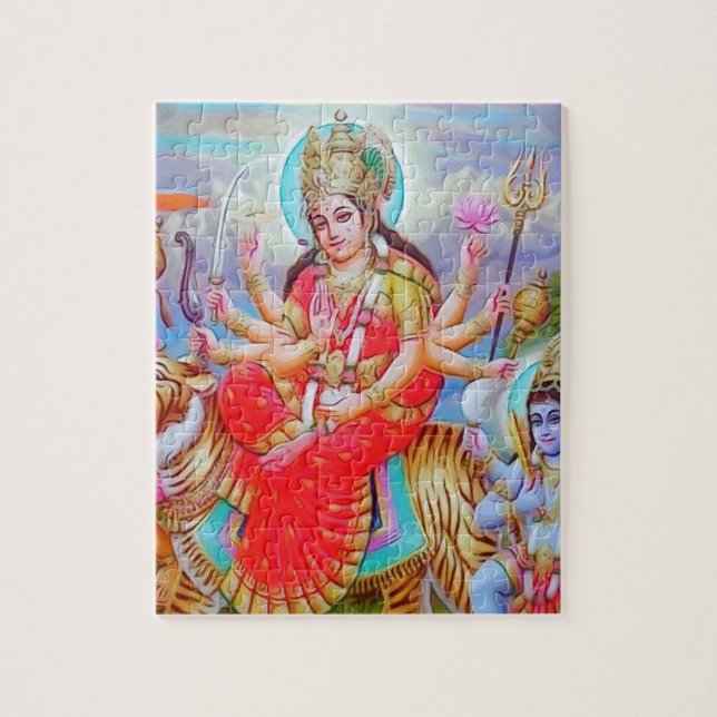 Goddess Durga Ji Painting Jigsaw Puzzle (Vertical)