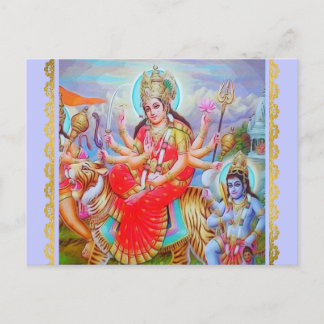Goddess Durga Ji Painting Postcard