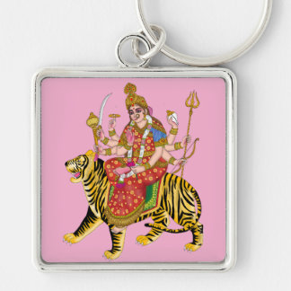 Goddess Durga Square Keychain 
