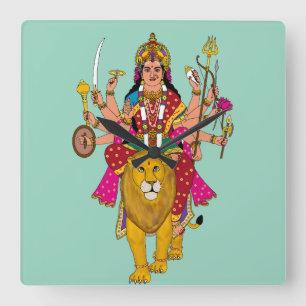 Goddess Durga Wall Clock
