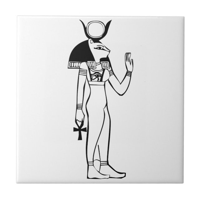 Goddess, Egyptian hieroglyph Ceramic Tile (Front)