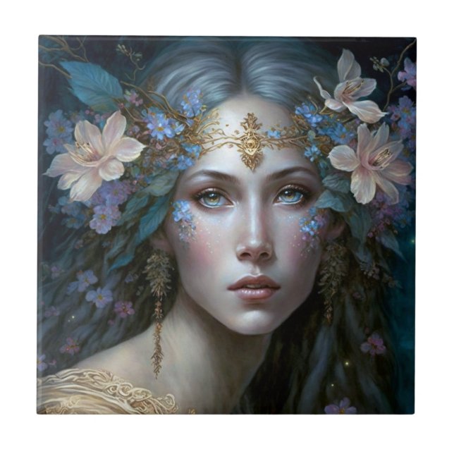 Goddess Fantasy Art Ceramic Tile (Front)