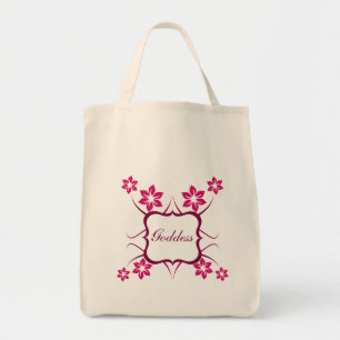Goddess Floral Bag, Magenta Tote Bag
