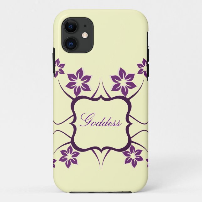 Goddess Floral CM iPhone 5 BT ID Case, Purple Case-Mate iPhone Case (Back)