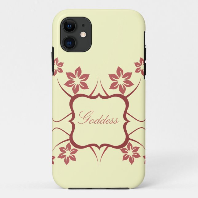 Goddess Floral CM iPhone 5 BT ID Case, Red Case-Mate iPhone Case (Back)