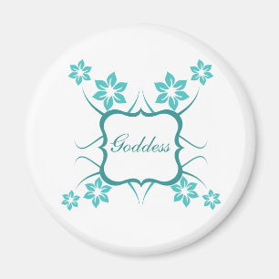 Goddess Floral Magnet, Turquoise Magnet