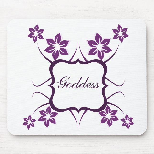 Goddess Floral Mousepad, Dark Purple Mouse Pad (Front)