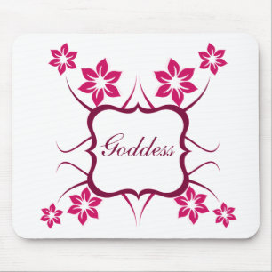 Goddess Floral Mousepad, Magenta Mouse Pad