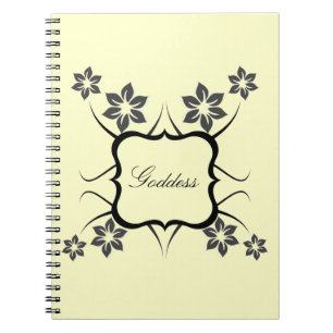 Goddess Floral Notebook, Dark Grey Notebook