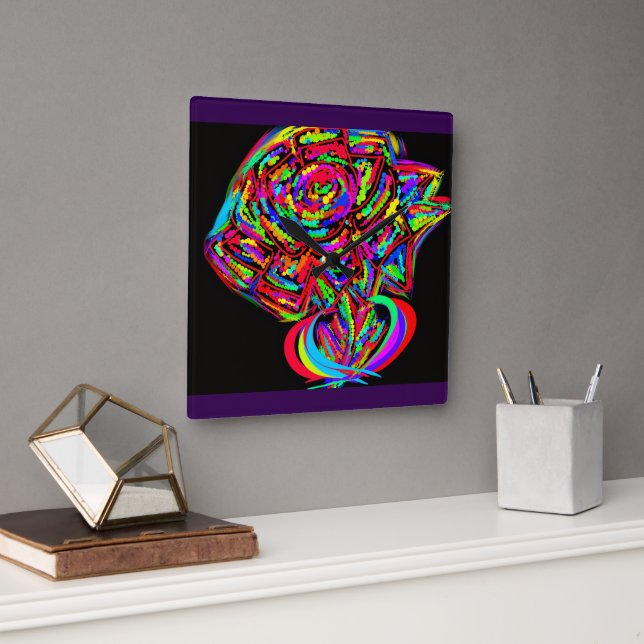 Goddess Flower  Square Wall Clock (Office)