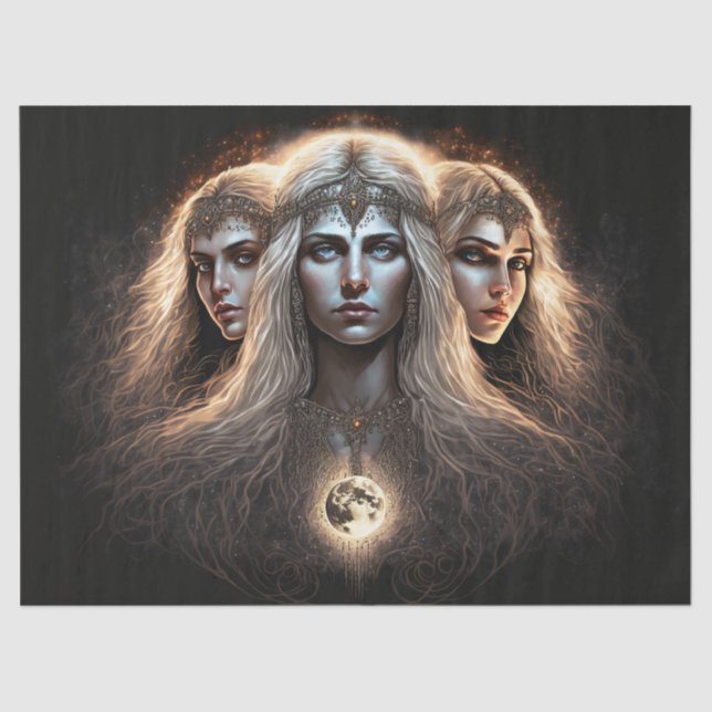 Goddess Full Moon Decoupage Tissue Paper (Front)