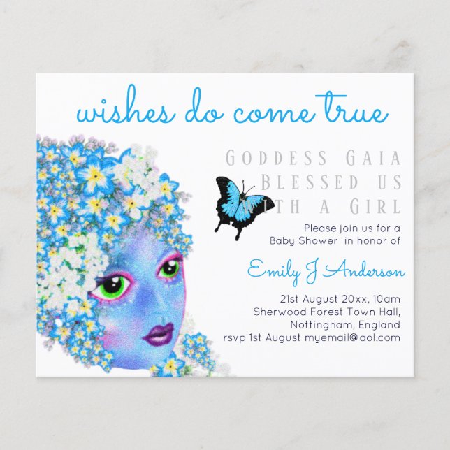Goddess GAIA Fantasy Art Flower Baby Shower (Front)
