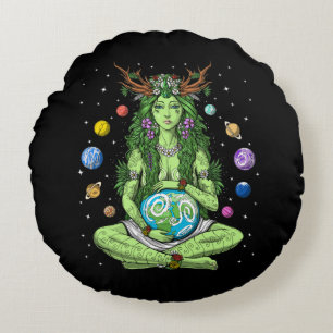 Goddess Gaia Round Cushion