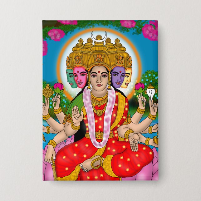 Goddess Gayatri Button (Front)