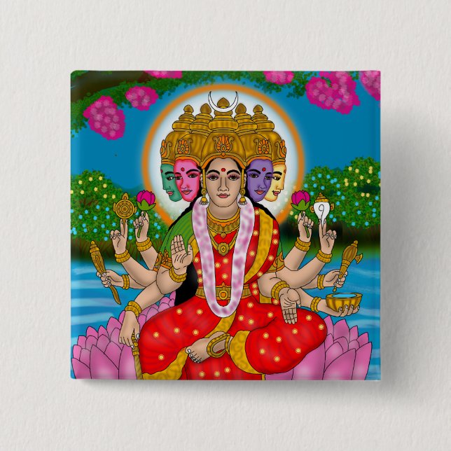 Goddess Gayatri Button (Front)