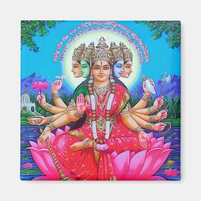 Goddess Gayatri Devi Deity Magnet (Front)