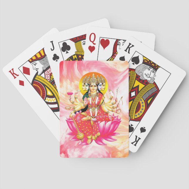 Goddess Gayatri Devi Hindu Deity Playing Cards (Back)