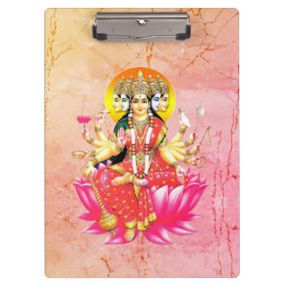 Goddess Gayatri Devi on Lotus Hindu Deity  Clipboard