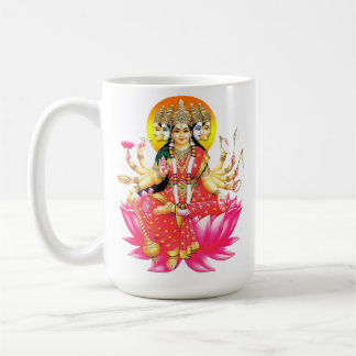 Goddess Gayatri Devi on Lotus Hindu Deity Coffee Mug