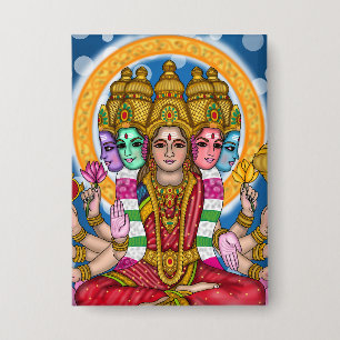 Goddess Gayatri Vintage Button