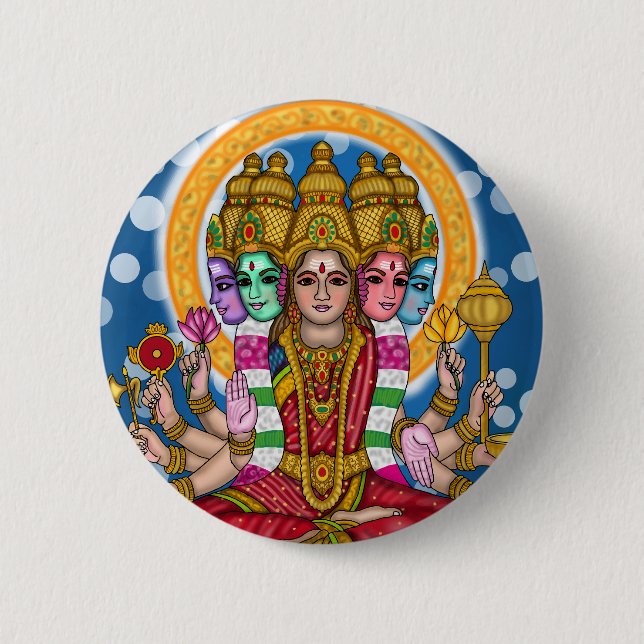 Goddess Gayatri Vintage Button (Front)