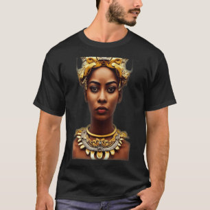 Goddess Girl Half African Half Korean With Big Cat T-Shirt