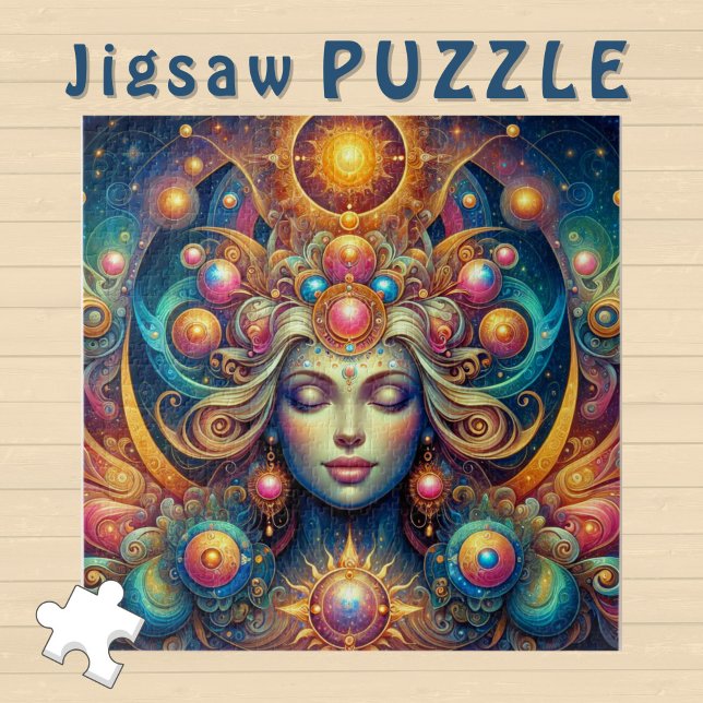 Goddess Head sunny Hair closed Eyes July -  Jigsaw Puzzle (Creator Uploaded)