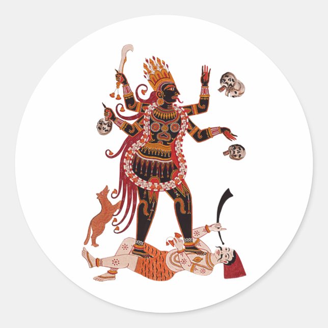 Goddess Kali Classic Round Sticker (Front)