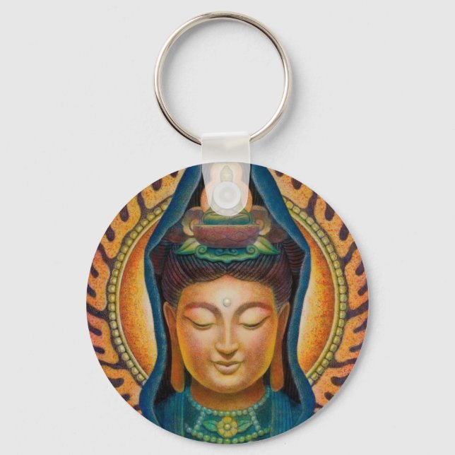 Goddess Kuan Yin's Flame Key Ring (Front)