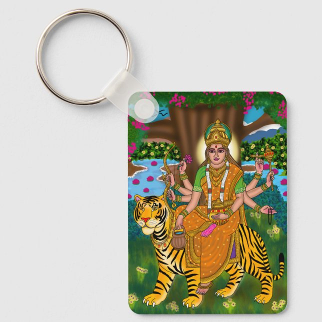 Goddess Kushmanda Keychain (Front)