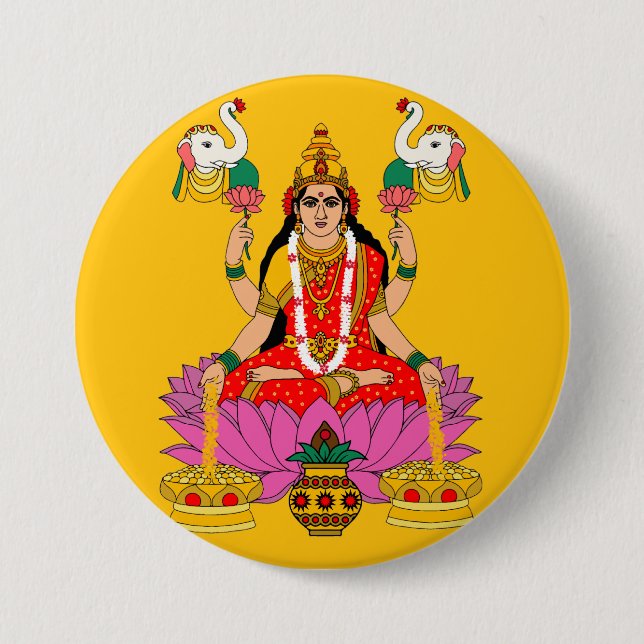 Goddess Lakshmi Button (Front)