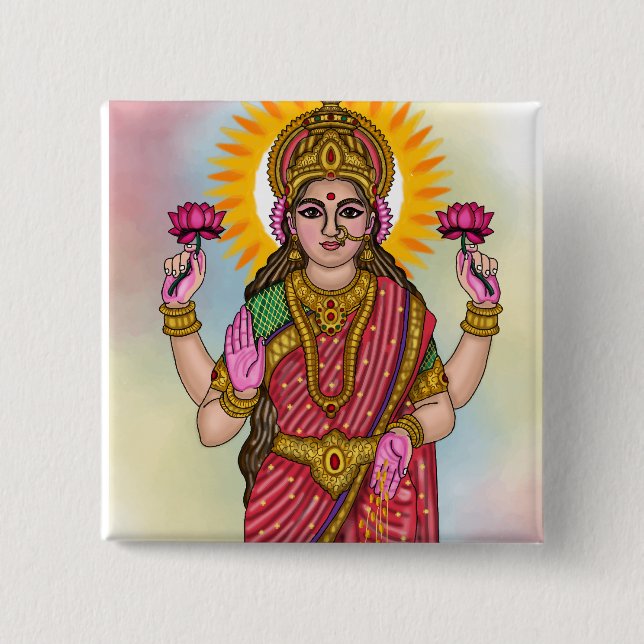 Goddess Lakshmi Button (Front)