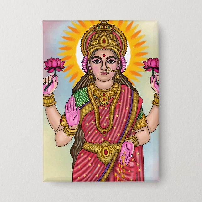 Goddess Lakshmi Button (Front)
