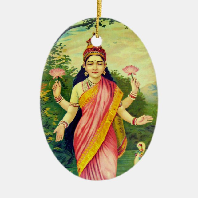 Goddess Lakshmi Ceramic Ornament (Front)