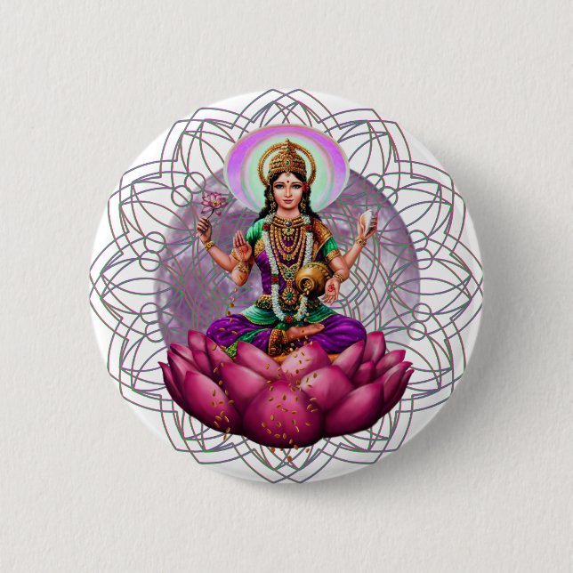 Goddess Lakshmi mandala 6 Cm Round Badge (Front)