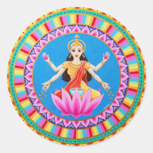 Goddess Lakshmi mandala Classic Round Sticker