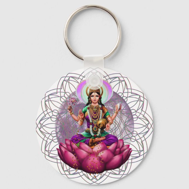 Goddess Lakshmi mandala Key Ring (Front)
