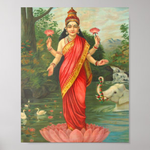 Goddess Lakshmi - Raja Ravi Varma Poster