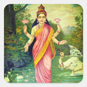 Goddess Lakshmi Square Sticker