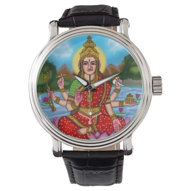 Goddess Lakshmi Wall Clock Watch (Front)