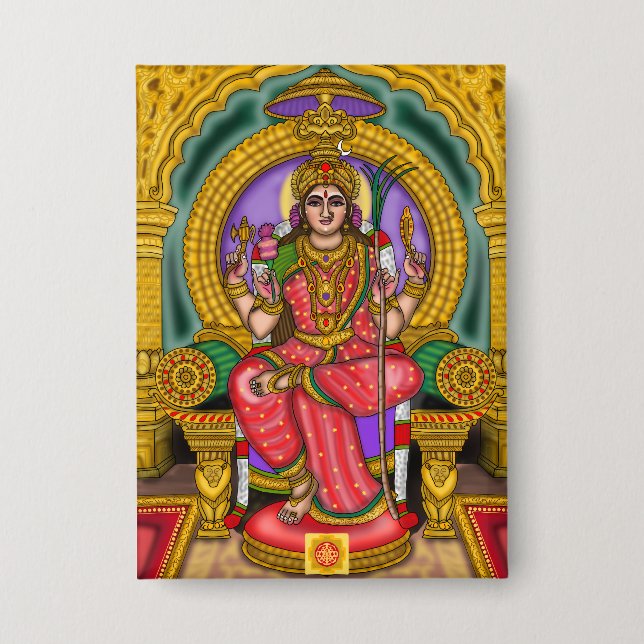 Goddess Lalita Tripurasundari Button (Front)