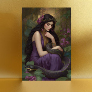 Goddess Lilith The Serpent Queen Awakens Portrait  Postcard