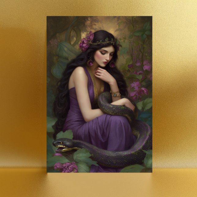 Goddess Lilith The Serpent Queen Awakens Portrait  Postcard (Creator Uploaded)