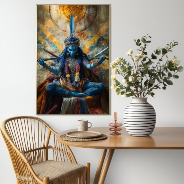 Goddess Maa Kali Colourful Abstract Hindu Portrait Poster (Creator Uploaded)