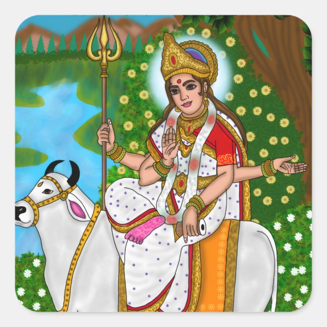 Goddess Mahagauri Stickers (Front)