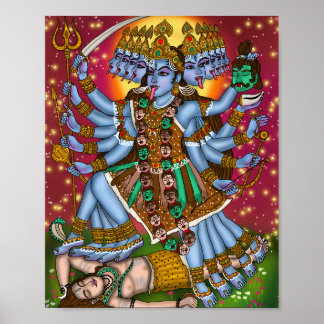 Goddess Mahakali Poster | Fierce Hindu Devi Kali S